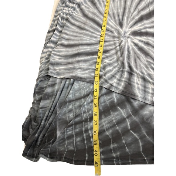 GO Couture Tie Dye Maxi Skirt Womens XL Asymmetric Hem Blue Festival Boho USA - Picture 8 of 8
